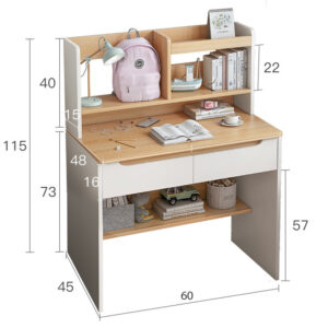 Bàn học gỗ công nghiệp kèm giá sách -GS003