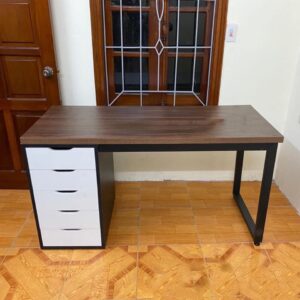 Bàn làm việc IKEA chân sắt kèm 1 hộc tủ 5 ngăn kéo dài 1m2