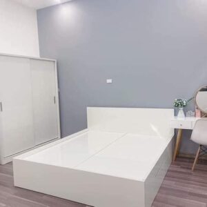 Bộ giường tủ phòng ngủ cánh lùa (Trắng)