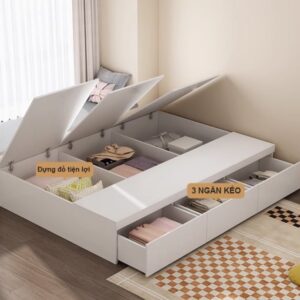 Giường ngăn kéo không đầu giường thông minh 2m2 x 2m